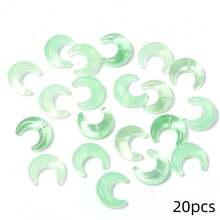 20pcs Transparent Crescent Moon Glass Beads DIY Handmade Jewelry Materials - Colorful Crescent Moon Shaped Glossy Loose Beads, Pastel And Vibrant Color Necklace Phone Charm Accessories Beads - Moon-shaped - View 10