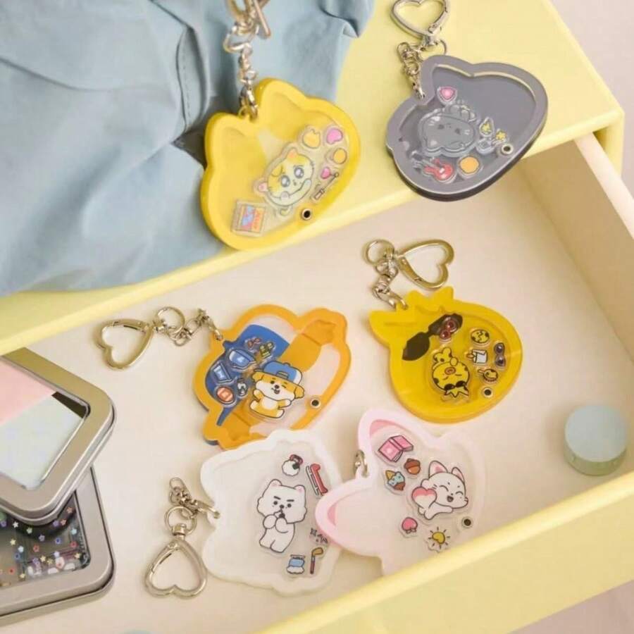 EN/HYPEN Acrylic Shaker Keychain Cartoon Anime Merchandise Pendant Backpack Charm - Multicolor - View 1