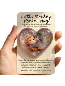 Punch Heart-Shaped Pocket Hug - Little Monkey Heart Pocket Card - A - View 5