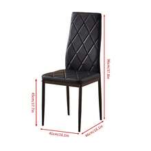 Set Of 2 Stainless Steel Leg Upholstered Dining Chairs - 黑色2號 - 查看 2