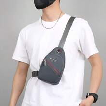 Bolso de pecho con múltiples compartimentos y cremallera con diseño de correa de hombro ajustable, un bolso bandolera para almacenamiento de uso diario - Multicolor - Ver 10