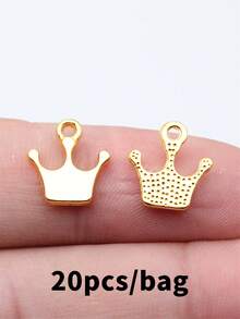 20pcs 11x13mm Crown Charms Pendant For DIY Jewelry Making Necklace Keychain Phone Chain Bracelet Making Accessories Handmade Craft Making Findings - Crown - View 3
