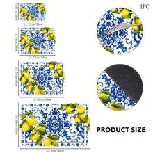 1pc Lemon Pattern Absorbent Drying Mat, Kitchen Decor Coffee Machine Mat, Hand-Drip Coffee Pot Draining Mat, Kitchen Floor Mat, Table Mat, Kitchen Countertop Dish Drying Mat, Breakfast Mat, Heat-Resistant Draining Mat With Non-Slip Backing, Diatomaceous Earth Draining Mat, Stain-Hiding, Super Absorbent Kitchen Draining Mat, Easy-To-Clean Dish Rack Mat, Perfect For Kitchen, Dining Table, Coffee Shop, Bar, Holiday, Party, Home Decor, Holiday Gift - Multicolor - View 6