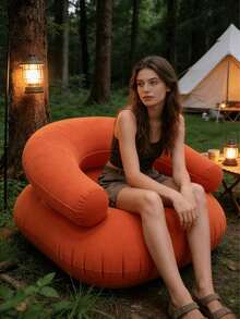 Portable Inflatable Outdoor Leisure Chair, Soft Comfortable U-Shaped Slouchy Sofa Chair, Breathable PVC, Foldable Inflatable Outdoor Leisure Lounge Chair Sofa, Suitable For Living Room, Balcony, Camping, Picnic, Outdoor Seating, Camping Chair - Inflatable Chair - View 9