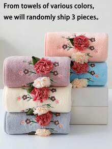 1/3/5 Pieces Of Polyester Fiber Small Towels, European Retro Floral Patterns, Water-Absorbent And Soft, Suitable For Both Men And Women All Year Round, Suitable For Bathrooms, Kitchens, Travel, Festival Gifts, Outdoor Trips, Schools, And Homes - Multicolor - View 15