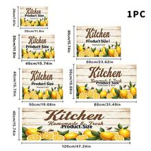 1 pieza Alfombrilla de secado de platos, Alfombrilla para cafetera, Base con patrón de grano de madera con limón & abeja, Impresa con cocina casera & fresca, Duradera & altamente absorbente, Adecuada para mesa de comedor, cafetería y otros escenarios, Alfombrilla de drenaje de fibra de poliéster, Alfombrilla de drenaje multiusos, Regalo para el hogar, Decoración de mesa - XYLSD-526 - Ver 5