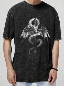 Camiseta 100% algodón con estampado, tejido suave transpirable, unisex hombre/mujer, confortable de usar, costura robusta, resistente para uso diario. - Negro - Ver 1