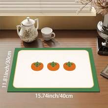 1pc Diatomaceous Earth Drying Mat, Non-Slip Heat-Resistant Absorbent Mat, Suitable For Kitchen Countertop, Coffee Machine, Tableware, Home Cafe Bar Party Decoration Placemat Gift - Multicolor - View 12