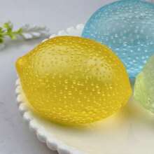 1pc Maltose Lemon Shaped Squishy Toy, Slow Rebound Design, Cute Candy Color Finger Stress Relief Toy, Can Relieve Anxiety, Help ADHD Patients Focus Attention, Hand Exercise, Also Can Be Used As Office Desk Decoration And Party Gift, Soft Squeeze Toy - Multicolor - View 3