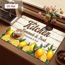 1 pieza Alfombrilla de secado de platos, Alfombrilla para cafetera, Base con patrón de grano de madera con limón & abeja, Impresa con cocina casera & fresca, Duradera & altamente absorbente, Adecuada para mesa de comedor, cafetería y otros escenarios, Alfombrilla de drenaje de fibra de poliéster, Alfombrilla de drenaje multiusos, Regalo para el hogar, Decoración de mesa - XYLSD-526 - Ver 2