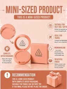 3CE Classic Solid Color Blush #Nude Beige, 3g Sample/5.5g Full Size, Easy To Blend, No Flying Powder, Natural Peach Beige, Layerable, Suitable For Yellow And White Skin Tones - Classic Single Color Blush Series #Nude Beige - View 7