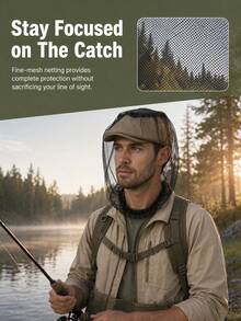 URBANWAVE Outdoor Mosquito Head Net Cover, Breathable Fine Mesh Bug Face Protector For Fishing Hiking Camping, Fits Most Caps - Multicolor - View 6