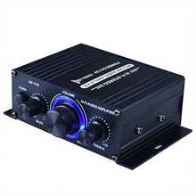 AK-170 New Mini 12V Car Power Amplifier, Universal For Motorcycle, Car, Computer, MP3, Desktop, Home And Vehicle Speakers - Black - View 3