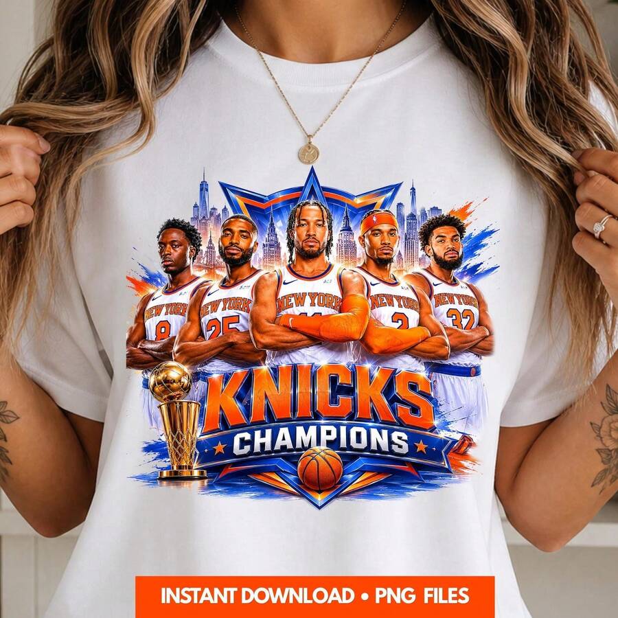 Knicks Basketball Champions Design – Game Dahirt, Sublimation Art - White - View 1