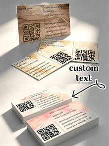 客製化優雅名片，可個性化姓名、聯絡資訊與 QR Code，頂級耐用卡紙，現代簡約設計，適用於社交拓展、企業禮品、邀請函與感謝卡 - 客製化名片 - 查看 1