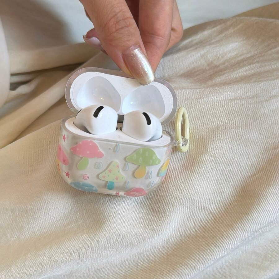 時尚創意彩色蘑菇耳機保護套 附掛環 適用於 第4代 蘋果第2代第3代 新款保護殼 吊飾 Airpodspro 3 韓系耳機套 Pro 2 女款耳機保護套 春夏耳機套 生日禮物 節日禮物