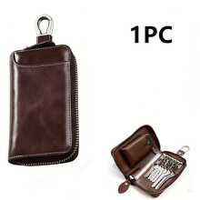 Genuine Keychain Car Key Holder Unisex Key Pouch Multi-Function Storage Wallet Key Case Smart Organizer Car Key Bag Key Storage Pouch Father's Day Gift Mother's Day Gift - Multicolor - View 12
