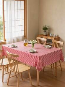 MineLain 1pc Minimalist Red Plaid Tablecloth, Rectangular Tablecloth, Coffee Table, Cabinet, Small Square Table, Bedside Table Cover, Home Decor, Room Decor, Suitable For Gathering, Dinner, Party, Holiday, Celebration, Outdoor, Garden, Picnic, Camping Decoration, All Season Use, Spring Summer Decor, Autumn Decor - Red - View 15