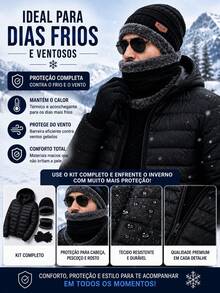 Winter Kit: Jacket, Puffer, Hat, Scarf, Gloves - Comfortable - Black - View 8