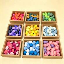 木製分類積木 幼兒感官玩具 蒙特梭利學習玩具 幼兒園活動玩具 適合3歲以上兒童 積木遊戲 男孩女孩玩具 生日禮物 聖誕節假期禮物 兒童旅行活動玩具 - 小可愛 - 查看 3