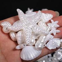 30g Cuentas de Acrílico Serie Océano con Borde Dorado Marfil, Para Hacer Pulseras Collares Pendientes DIY - Serie Oceánica - Ver 3