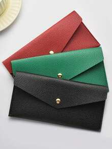 1 pieza/2 piezas Sobres de cuero PU reutilizables, adecuados para viajes y gestión de presupuesto, billetera plegable multifuncional con bolsillo para monedas - Multicolor - Ver 4