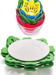 1 Pack Multicolor Flower Felt Pot Separators, 2mm Thick Anti-Scratch Pan Protector Pads, Heat Resistant Non Slip Felt Coasters, Reusable Cookware Divider For Stacking Pots Bowls Pans, Kitchen Storage Protection - Multicolor - View 8