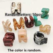 10pcs 21x14mm Acrylic Letter Beads, 26 Random Mixed Color Letters, Clothing Decoration Accessories, Handmade Jewelry Making Materials For Necklace, Bracelet And DIY Crafts - Multicolor - View 15