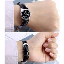 Casio Vintage Roman Small Dial Black Leather Women Watch Dual Calendar Waterproof Casual Office Student Quartz Watch - one-size - View 8