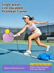 High Elasticity Pickleball Trainer, Outdoor Ball, Suitable For Beginners, Durable Indoor/Outdoor Training Aid, Pickleball Rebounder, Suitable For Individual Training - Multicolor - View 3