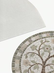 DAJIANG 1 buah Keset Motif Batu - Karpet Beludru Tebal Anti Selip Lembut, Perlengkapan Dekorasi Rumah, Cocok untuk Teras dan Ruang Tamu, Bahan Poliester yang Dapat Dicuci dengan Mesin, Desain Bulat Modis, Motif Mosaik, Ruang Tamu - MultiWarna - View 9