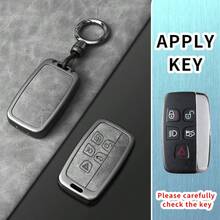 Land Rover 汽車鑰匙保護殼附鑰匙圈，適用於 Evoque Velar Discovery LR2 LR4 XF XJ XE，5 鈕式保護殼 - 圓環扣 - 查看 4