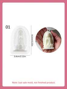 1個祈禱女孩矽膠模具，創意DIY可愛女孩香氛蠟燭模具，環氧樹脂模具用於家居裝飾與禮品，手工藝品鑄造模具，藝術裝飾石膏模具 - 01-直耳兔子托盤矽膠模具 - 查看 14