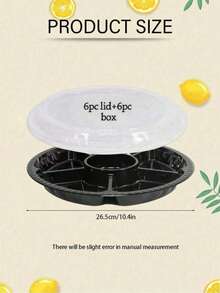 20pcs Round Lidded Trays, Convenient And Practical, 6-Compartment Food Containers, Suitable For Fruits, Vegetables And Snacks, Ideal Food Storage Solution, Also Suitable As Serving Plates For Parties, Buffets And Catering Events, Kitchen Essentials, Home Party Supplies, Holiday Parties, Christmas, Birthday, Wedding - A - View 12