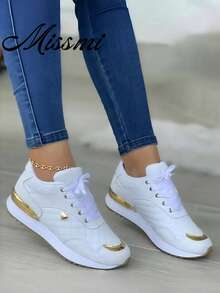 Fall/Winter 2024 Women's Lightweight Casual Sports Sneakers - White - View 2