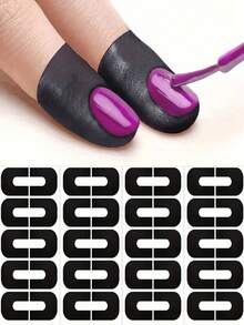 30/50pcs U-Shaped Nail Protection Patches Odorless Latex Nail Protectors, Anti-Stain Nail Art, Painting And Printing - Flexible Nail Art Tool, Professional Nail Art Accessory, Easy To Use U-Shaped Design - Multicolor - View 4