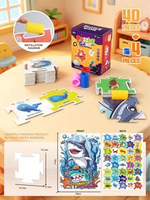 1pc Children's Paper Puzzle 40pcs Picture Cards Animal City Dinosaur Educational Early Learning Assembly Reading Study Book Suitable For Children 3+ Years Old Boys Girls Interactive Toy Christmas Gift - Multicolor - View 16
