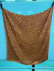 1pc Printed Hijab, Fashionable Elegant Simple Fresh Women's Scarf, Lightweight Headscarf Suitable For All Seasons, Perfect For Daily Wear And Prayer For Abaya Vacation Essentials - Khaki - View 4