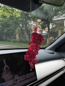 花朵流苏吊坠汽车挂饰，创意汽车后视镜装饰配件 - A - 查看 19