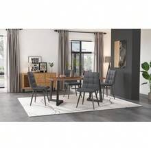 117x68cm Esstisch,(1-St), Gestell Aus Metall Rechteckiger Esstisch, Holzmaserung Küchentisch Mit Metallbeinen Für Esszimmer Wohnzimmer, Schwarz/Walnussfarbe - Walnut+Black - View 1
