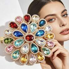 10/50/100/200pcs Shiny Teardrop Rhinestone Buttons, Multi-Color Crystal Gemstone Decor With Gold Frame, Flat Back Sew-On Rhinestones, Suitable For DIY Clothing, Halloween Decor, Jewelry Making, Hair Accessories, Wedding Dress, Christmas Home Decor - A - View 7