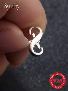 SYMFNY 1 pieza Conector de joyería con símbolo de infinito de plata de ley 925, extensor de pulsera, accesorio DIY - Hebilla en forma de 8 - Ver 2