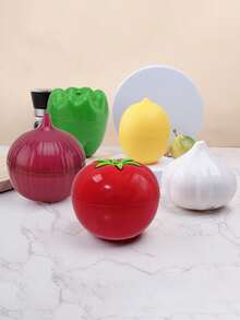 6-Piece Reusable Produce Saver Set - Veggie Shaped Fridge Storage Containers For Avocados, Onions, Lemons & Tomatoes - Airtight Food Keeper To Keep Fruits & Vegetables Fresh Longer - View 2