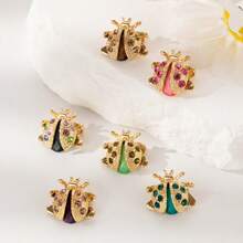 1pc-Cute Exquisite Zinc Alloy Ladybug Insect Animal Brooch Suitable For Daily Wear, Vacation, Clothing, Backpack, Hat Accessories, Holiday Gift - Ladybug Brooch - 6pcs - View 10