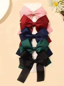 5pcs Girls Multi-Color Cute Bow Hair Clips Daily Holiday Decoration Hair Accessories - Multicolor - View 7