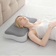 1 buah Bantal Leher Busa Memori untuk Tidur, Bantal Serviks Ergonomis untuk Tempat Tidur, Busa Memori dengan Daya Pantul Lambat untuk Tidur Nyaman, Cocok untuk Semua Posisi Tidur, Sarung Pendingin yang Dapat Dilepas dan Dicuci - Grey - View 6