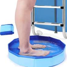 Foldable Portable Foot Bath Basin, PVC Foldable Foot Bath Basin For Pool Entrance, Essential Pool Cleaning Accessory, Non-Slip Thickened Design, Suitable For Inground And Above Ground Pools, Beach, Backyard, Multi-Functional Foldable Foot Bath Basin, Easy To Store And Clean - Upgraded - View 2