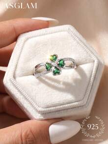 1 pieza Anillo clásico con incrustaciones de circonita y chapado en oro blanco para mujer talla 6, joyería exquisita, adecuado para compromiso, boda, aniversario, regalo de cumpleaños - Plateado - Ver 3