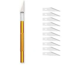 suli Non-Slip Craft Engraving Knife Set Metal Handle Sculpture Cutter With Spare Blades Practical Hand Tool For DIY Leather Paper - Multicolor - View 16