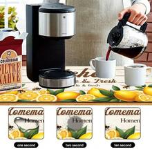 1 pieza Alfombrilla de secado de platos, Alfombrilla para cafetera, Base con patrón de grano de madera con limón & abeja, Impresa con cocina casera & fresca, Duradera & altamente absorbente, Adecuada para mesa de comedor, cafetería y otros escenarios, Alfombrilla de drenaje de fibra de poliéster, Alfombrilla de drenaje multiusos, Regalo para el hogar, Decoración de mesa - XYLSD-526 - Ver 10